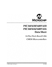 DataSheet PIC16HV616 pdf